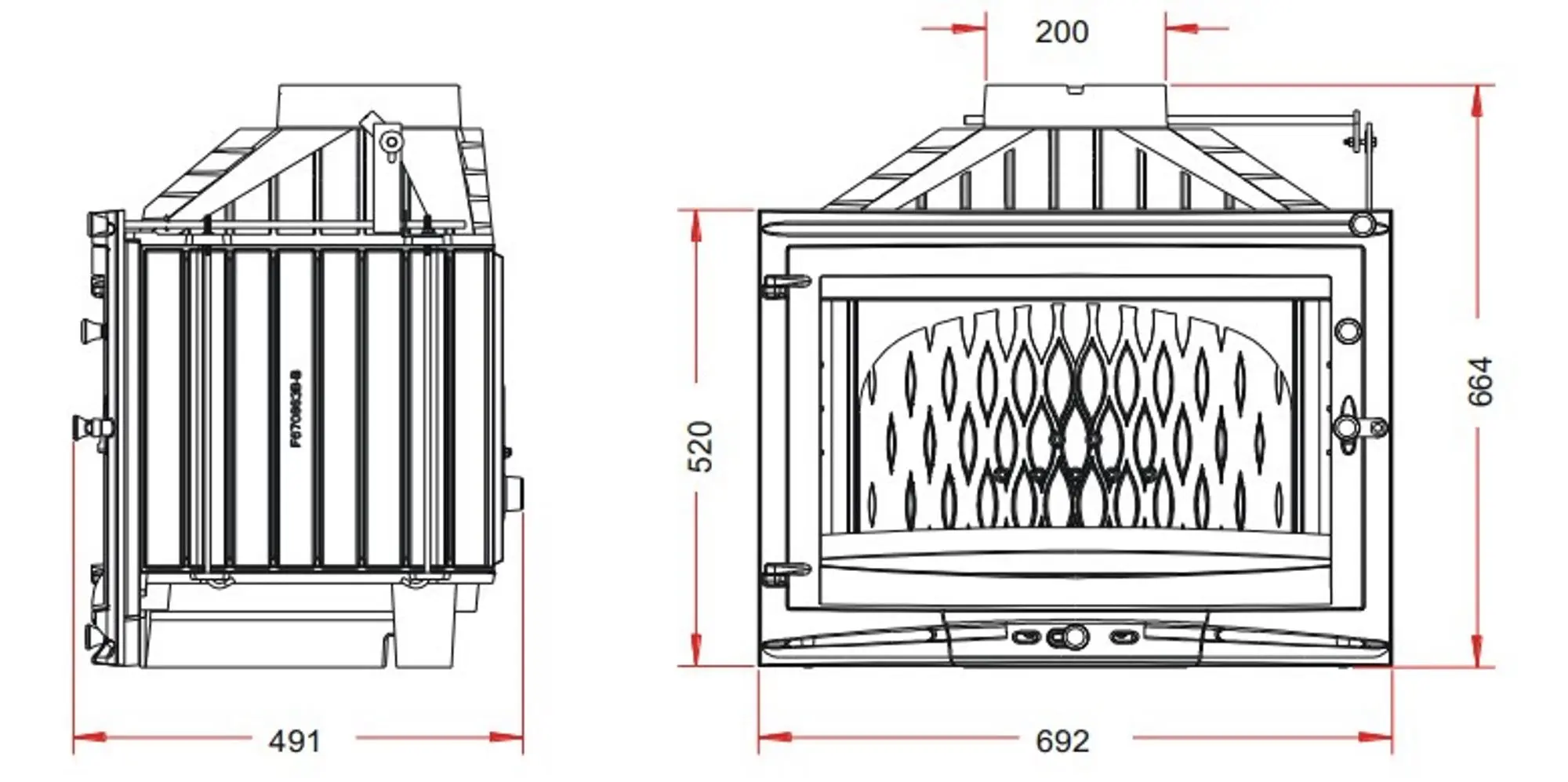 Каминная топка Invicta Selenic 700 (Black) - 2