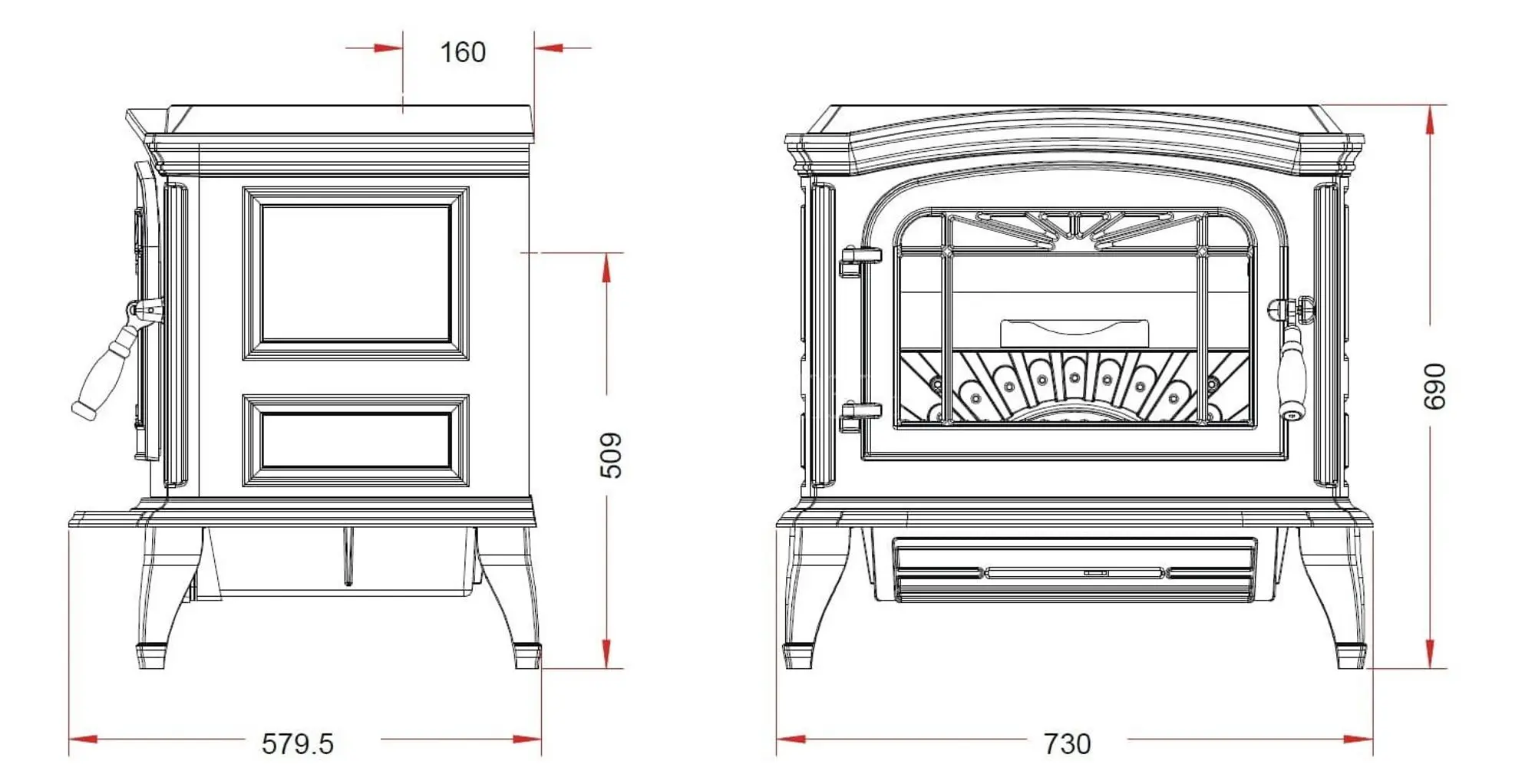 Печь-камин Invicta Bradford (Anthracite) - 2