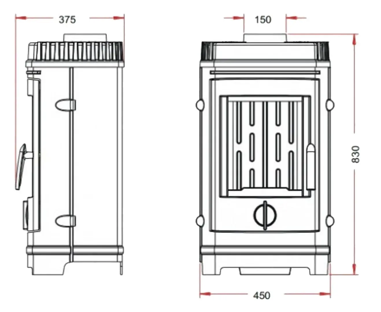 Печь-камин Invicta Chatel (Anthracite) - 2