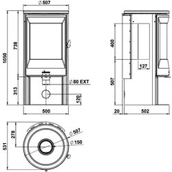 Печь-камин Invicta Onsen 3 Vitres (Black) Thumb