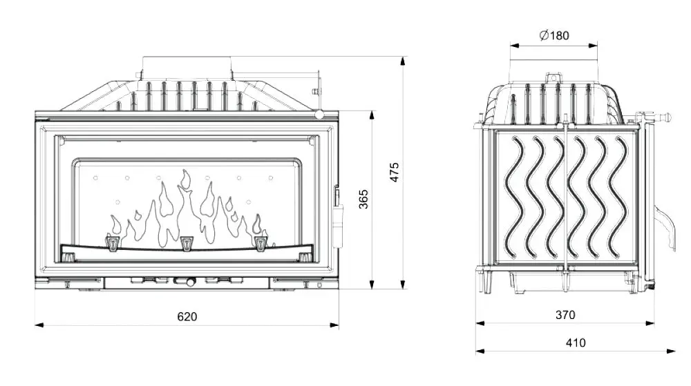 Каминная топка Kawmet Eco W15 9.4kW (Grey) - 4