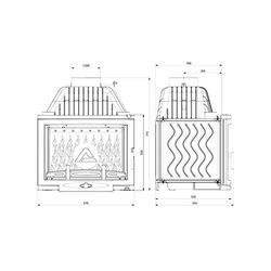 Каминная топка Kawmet Panorama W17 (Grey) Thumb
