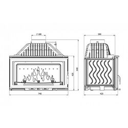 Focar semineu Kawmet W16 13.5kW (Grey) Thumb
