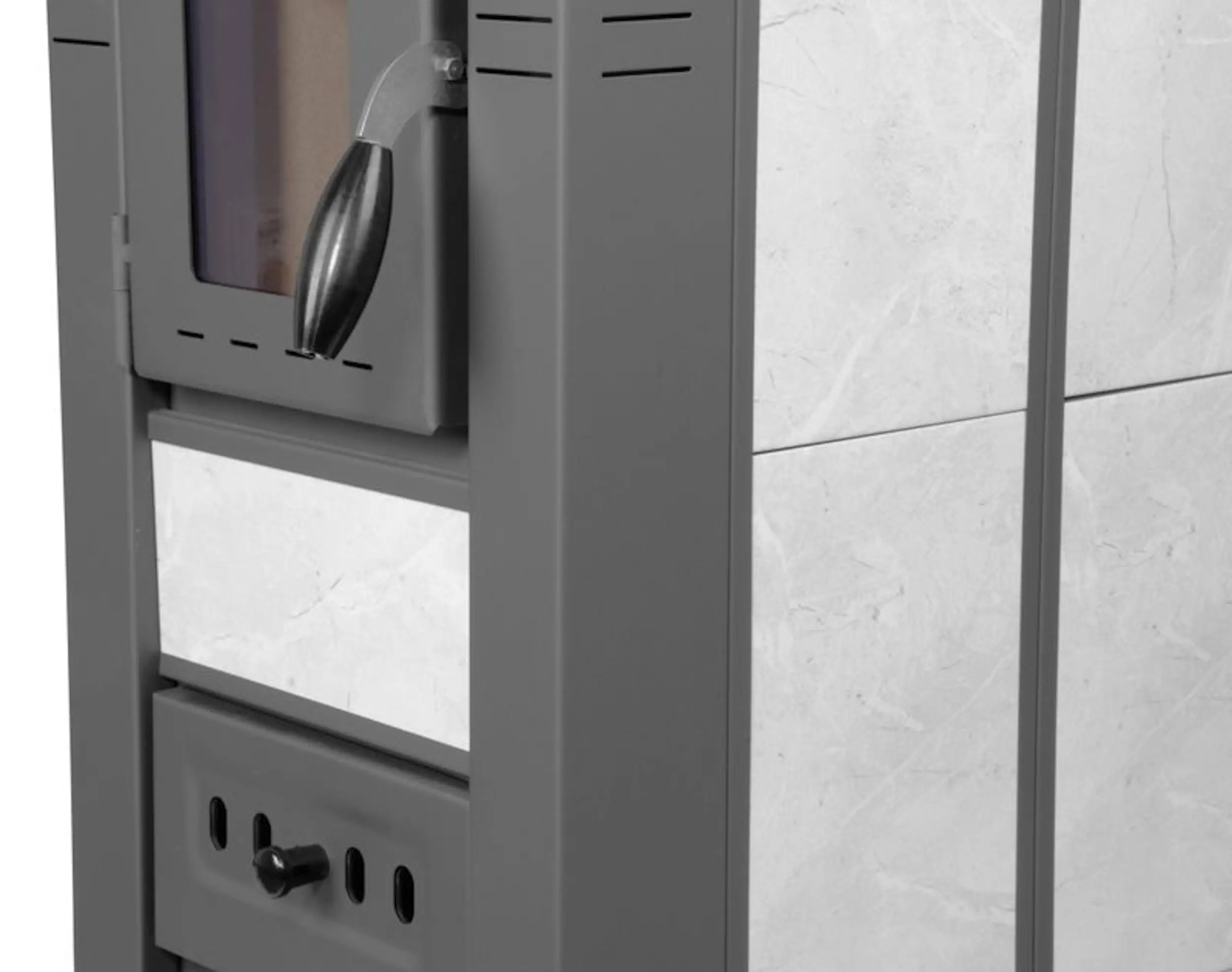 Soba-camin Strend Pro Kachle Pro Lava Ceramic (White/Grey) - 4