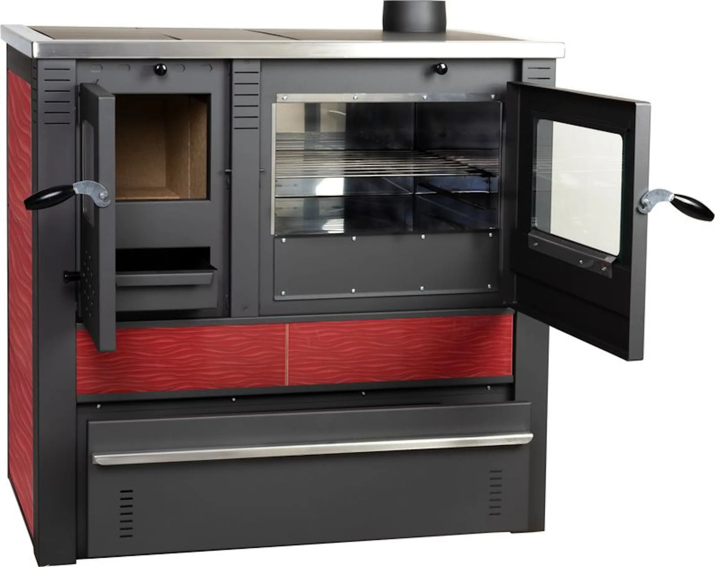 Печь-камин Strend Pro Panonia Right (Red/Grey) - 2