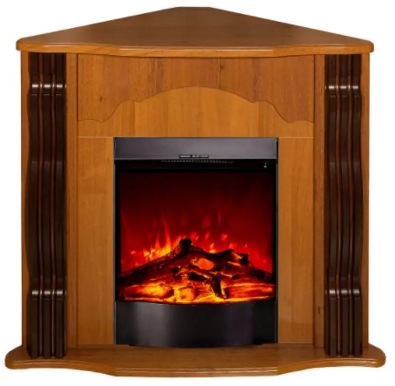 Semineu de colt Clasic cu focar Corsica (Nut)