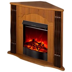 Semineu de colt Clasic cu focar Corsica (Nut)