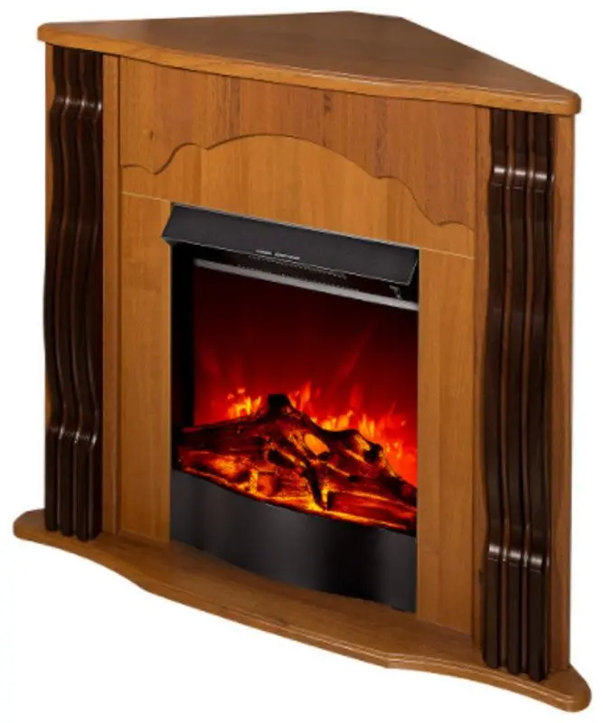 Semineu de colt Clasic cu focar Corsica (Nut)