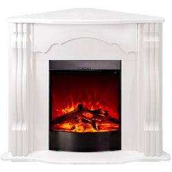 Semineu de colt Clasic cu focar Corsica (White) Thumb