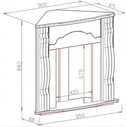 Semineu de colt Clasic cu focar Corsica (White) Thumb