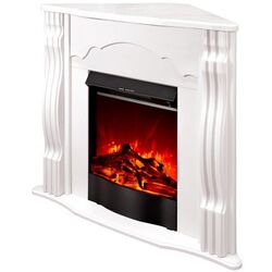 Semineu de colt Clasic cu focar Corsica (White)