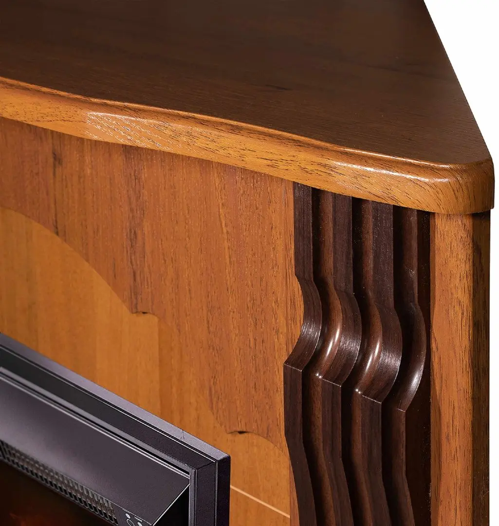 Semineu de colt Clasic cu focar Galileo Gold (Nut)