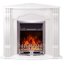 Semineu de colt Clasic cu focar Galileo Silver (White) Thumb