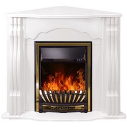 Semineu de colt Clasic cu focar Meridian (White) Thumb