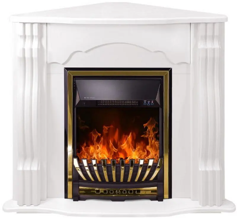 Semineu de colt Clasic cu focar Meridian (White)