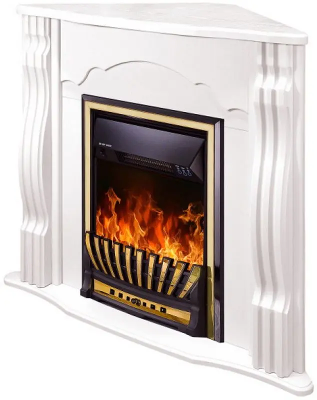 Semineu de colt Clasic cu focar Meridian (White)