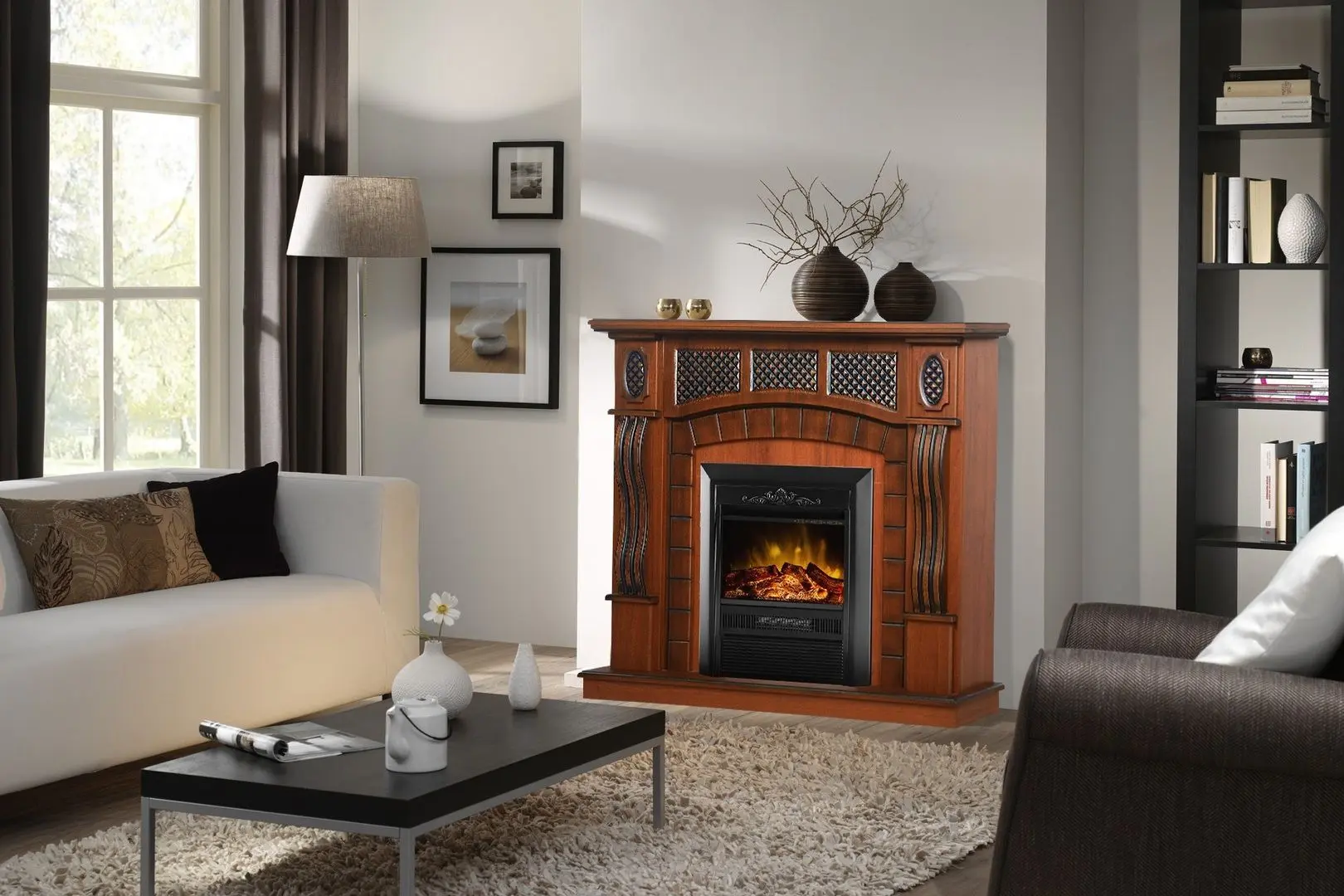 Semineu Art Flame Amsterdam & Cristina (Dark Walnut)