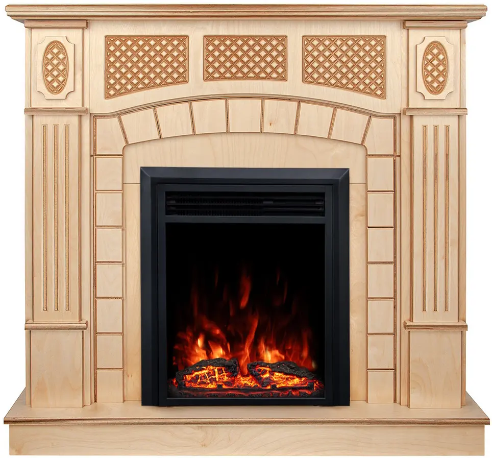 Каминокомплект Art Flame Amsterdam wood & Cris (Beige)