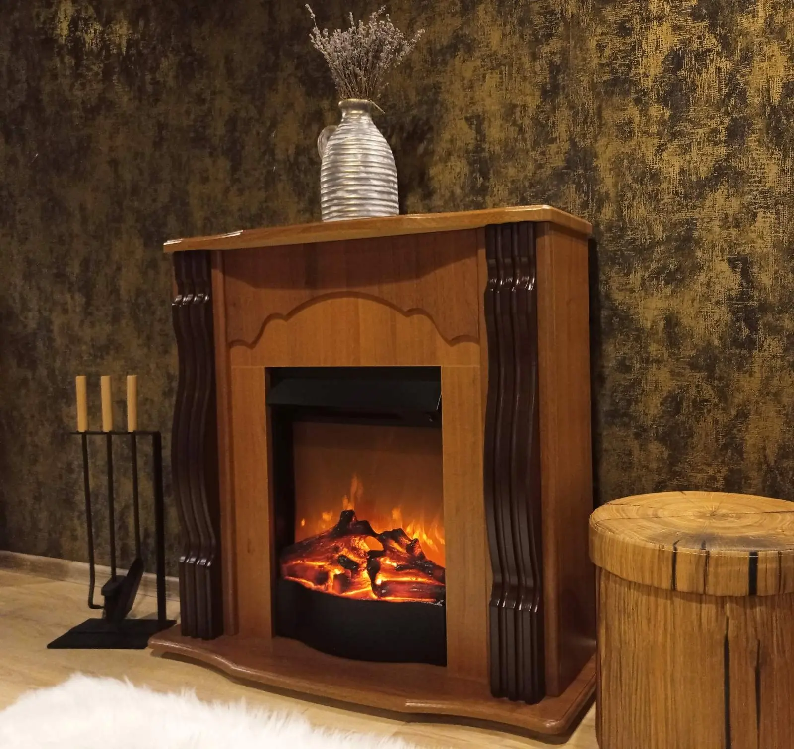 Каминокомплект Art Flame Clasic & Corsica (Dark Nut) - 2