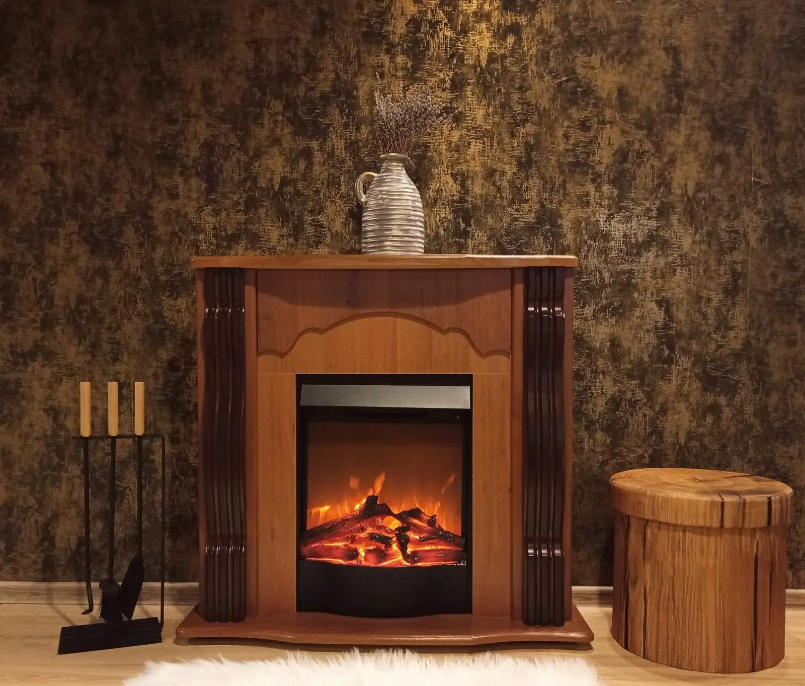 Каминокомплект Art Flame Clasic & Corsica (Dark Nut) - 3