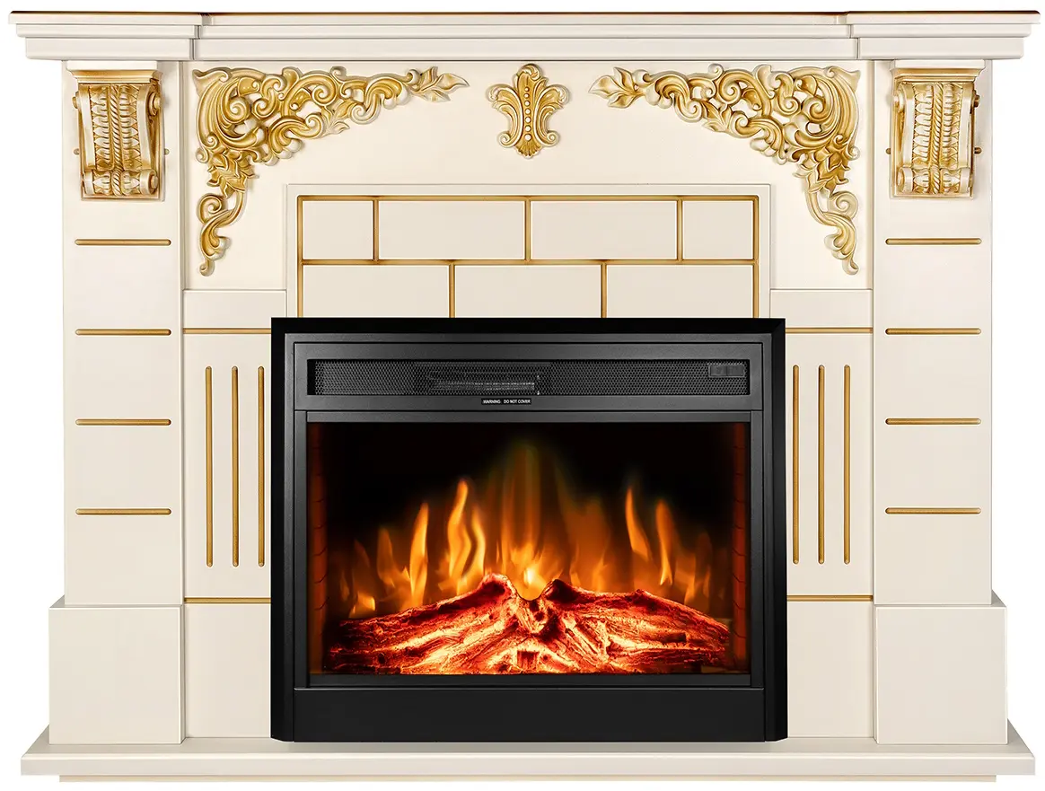 Каминокомплект Art Flame Imperial & Carmen (Ivory/Gold)
