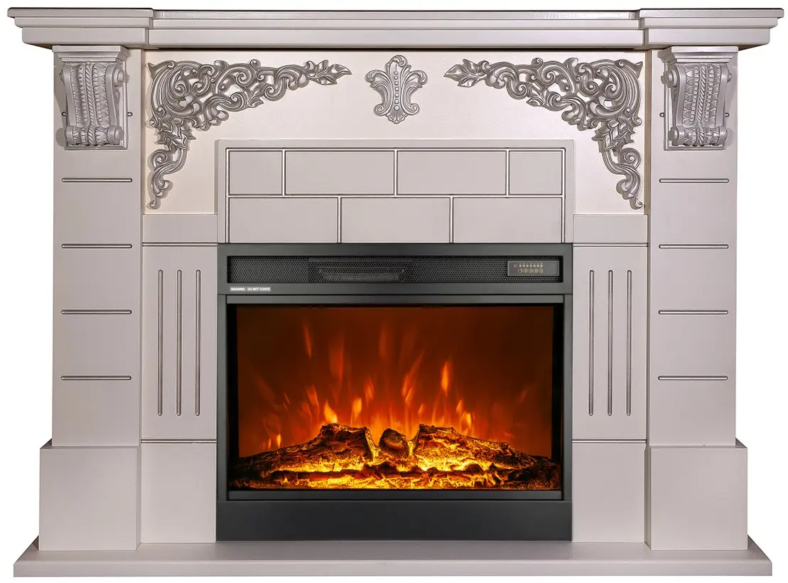 Каминокомплект Art Flame Imperial & Mirabella (Ivory/Silver)