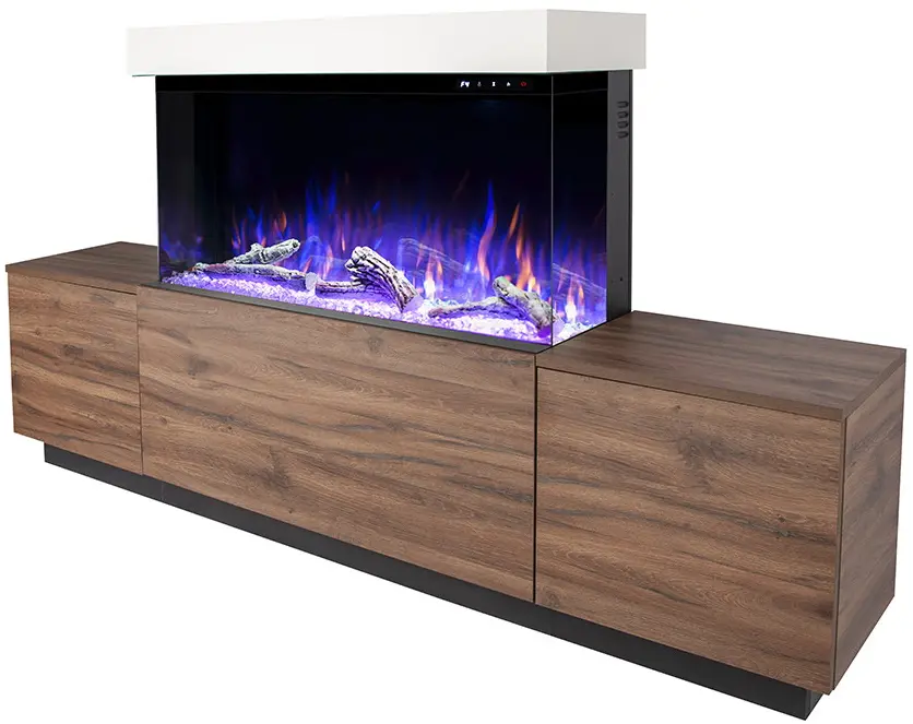 Semineu Art Flame Lumea & Haiti 40 (Oak/White) - 4