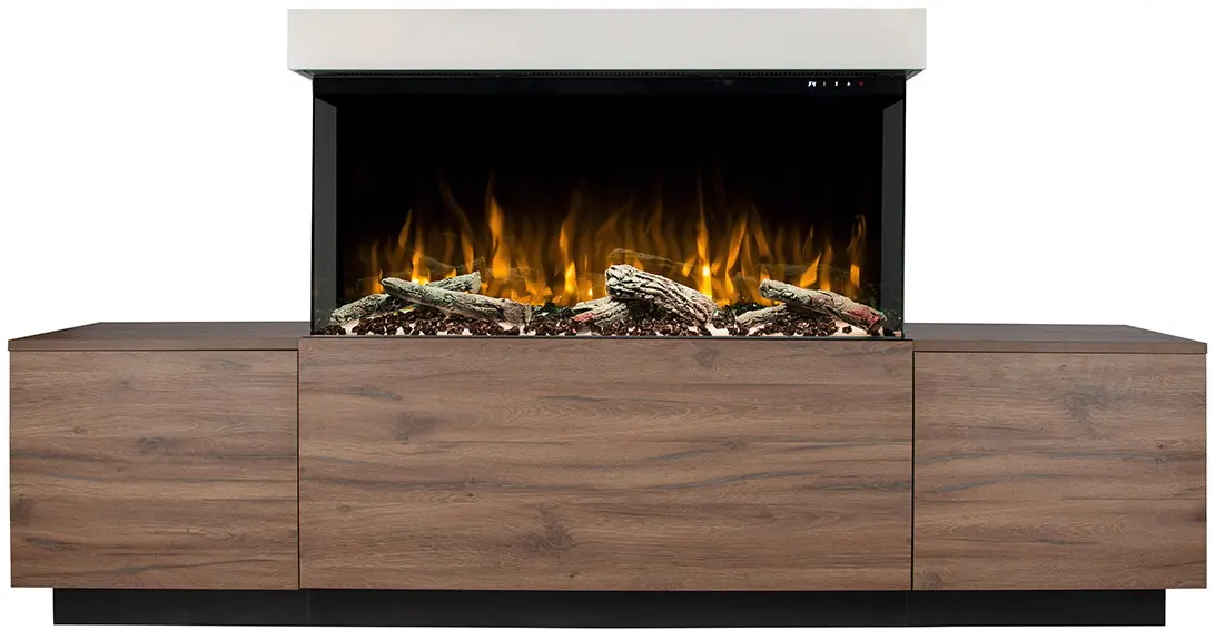 Semineu Art Flame Lumea & Haiti 40 (Oak/White)