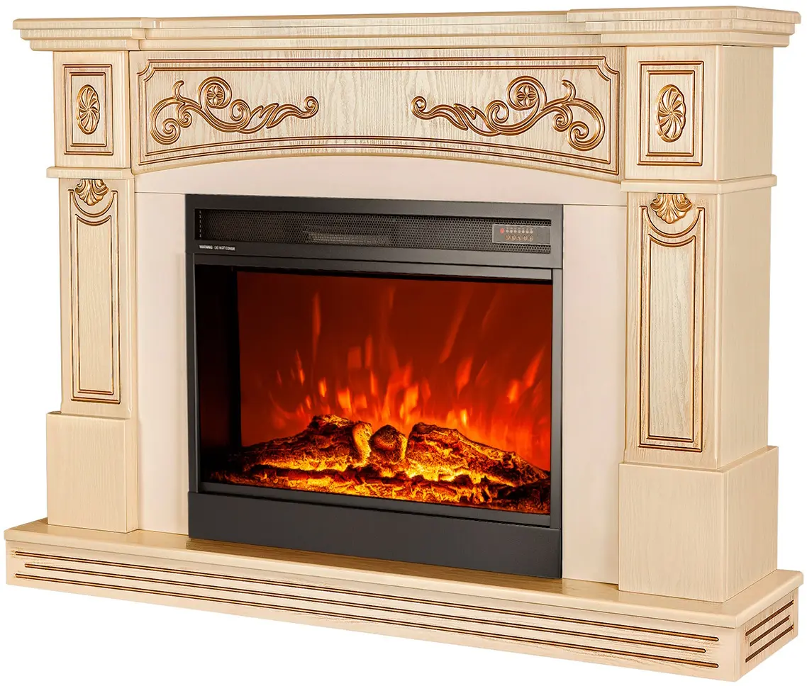 Каминокомплект Art Flame Marmaris & Mirabella (Ivory/Gold) - 2