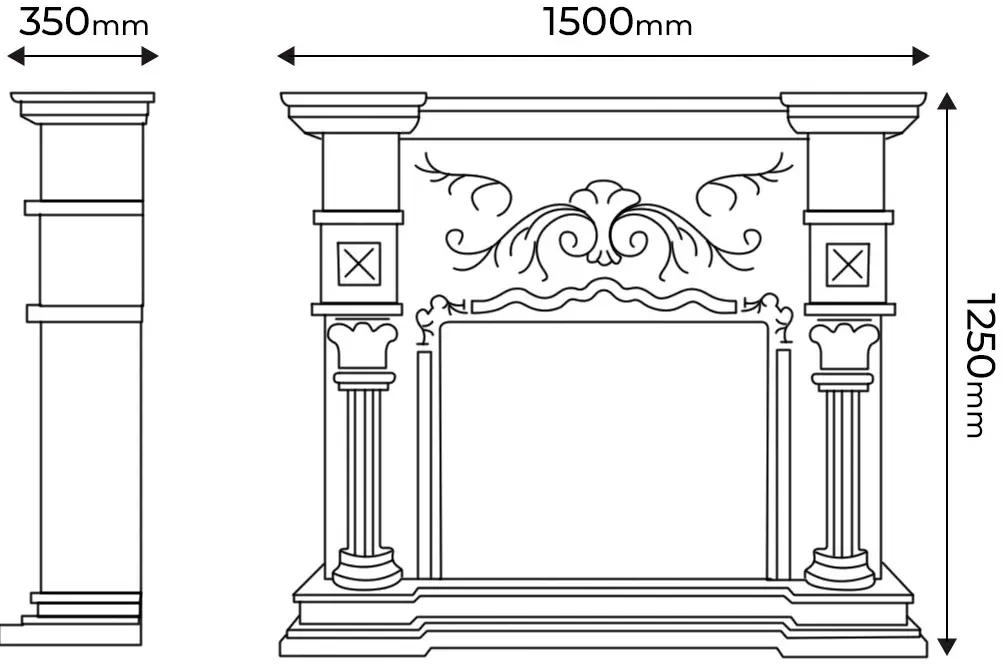 Semineu Art Flame Miraj & Maximus (Ivory) - 8