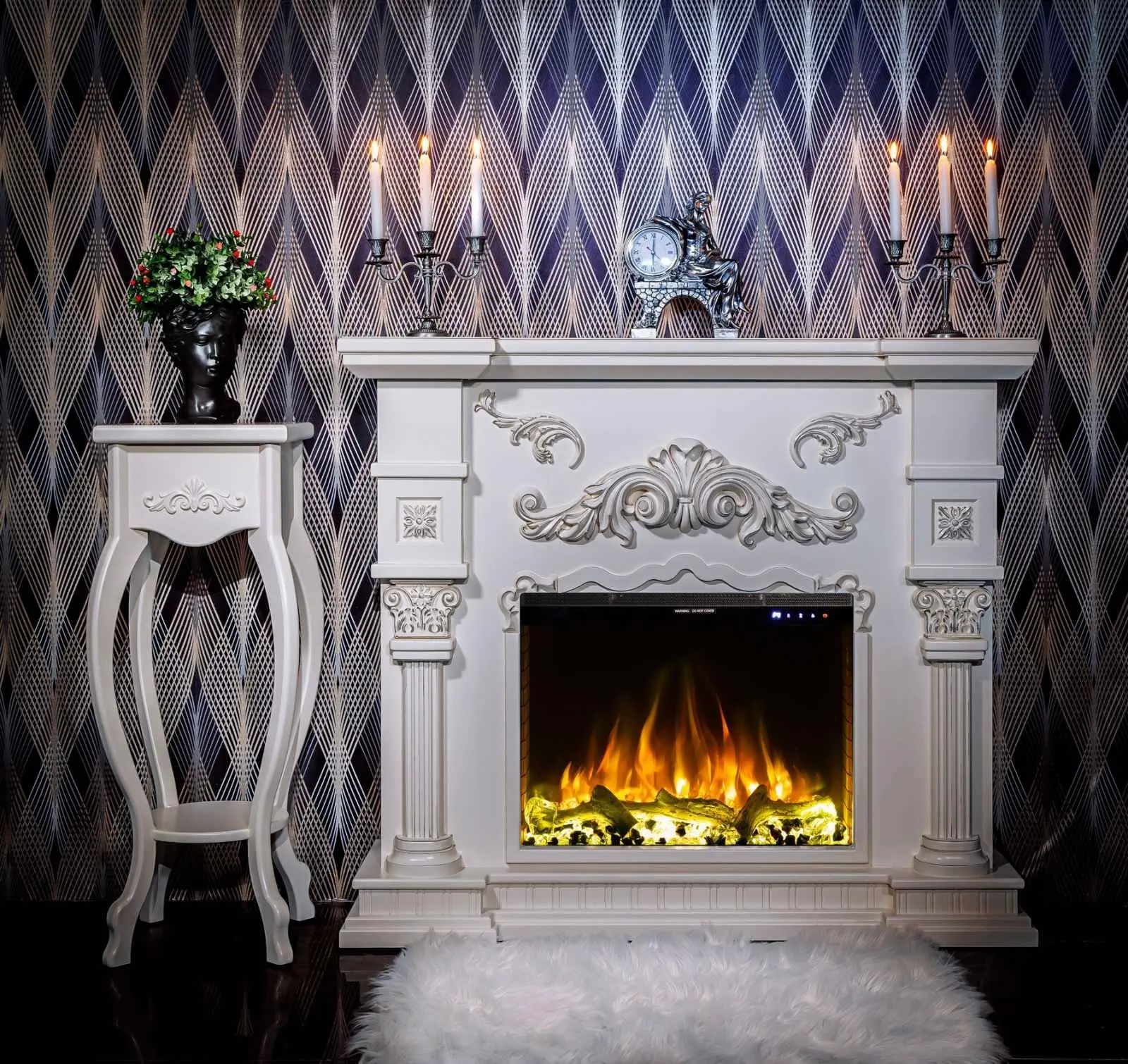 Каминокомплект Art Flame Miraj mini & Tomas (Ivory) - 6