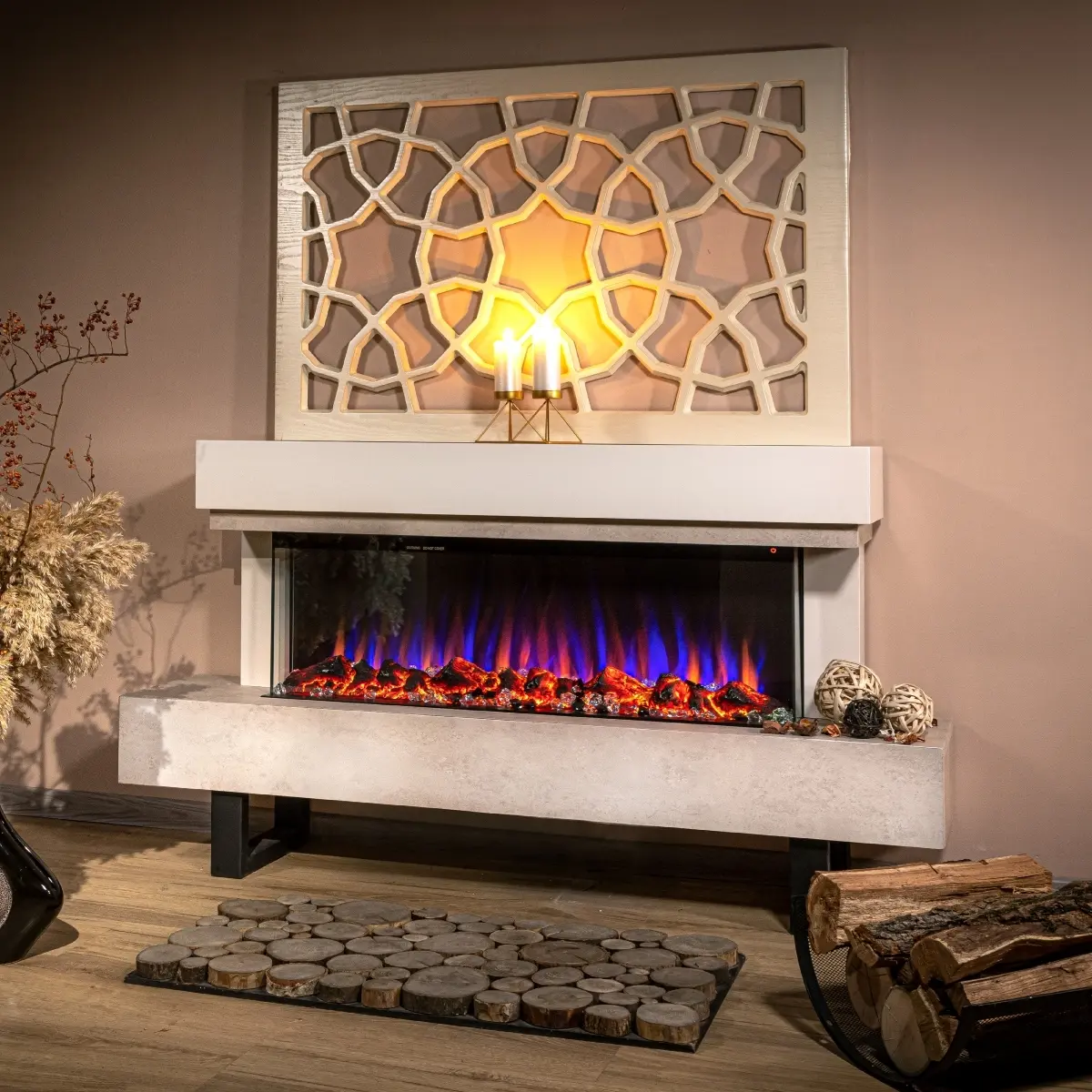 Semineu Art Flame Monro & Dalas (Beige/Ivory) - 12