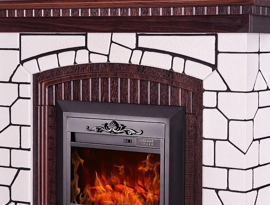 Semineu Art Flame Natali & Cristina (White/Wenge)