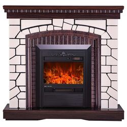 Semineu Art Flame Natali & Cristina (White/Wenge)