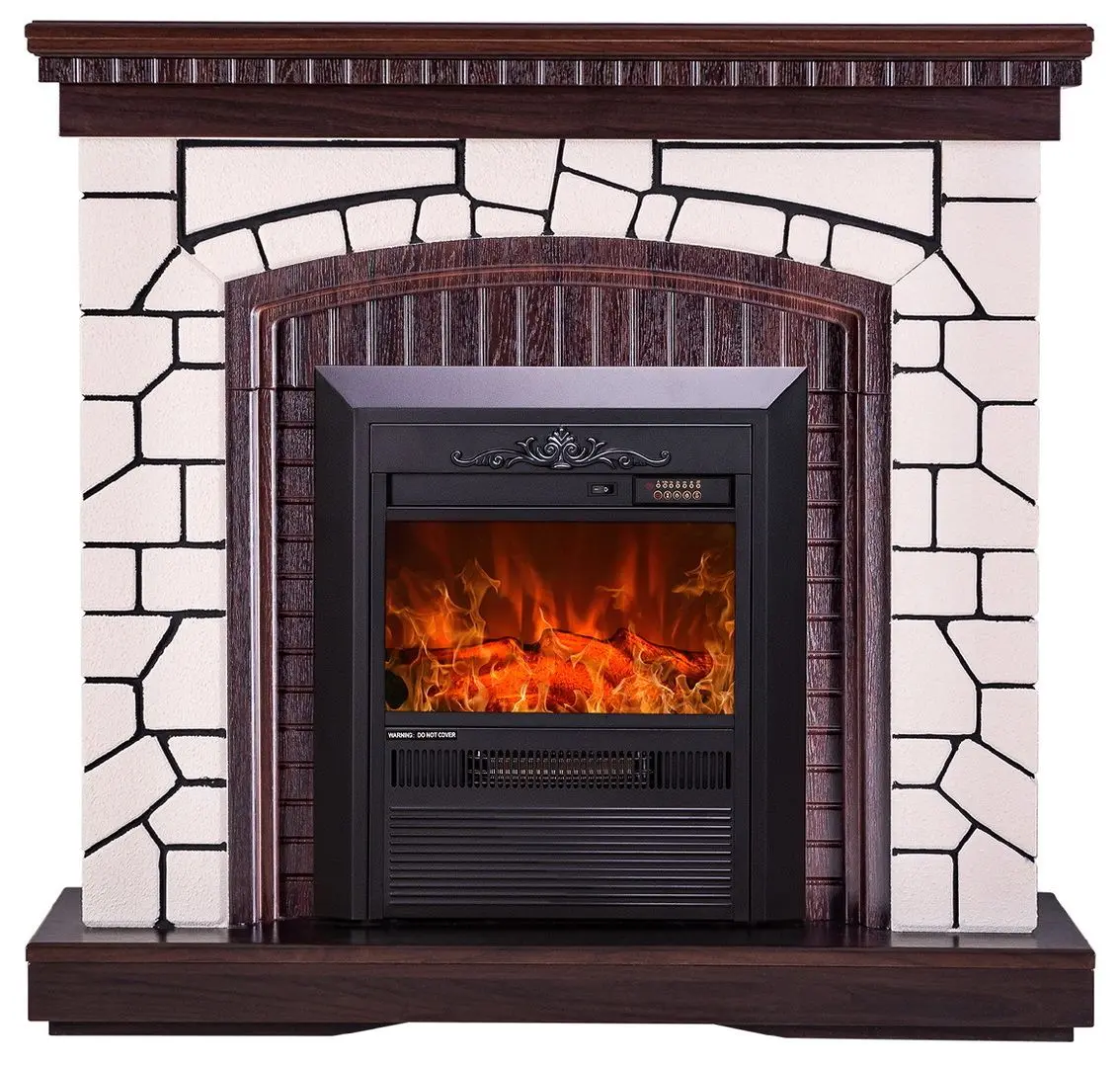 Semineu Art Flame Natali & Cristina (White/Wenge)