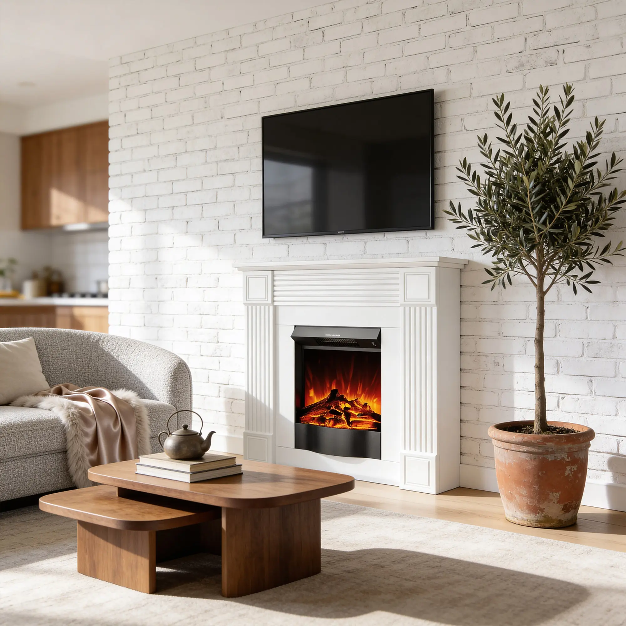 Каминокомплект Art Flame Nexor & Corsica (White) - 5
