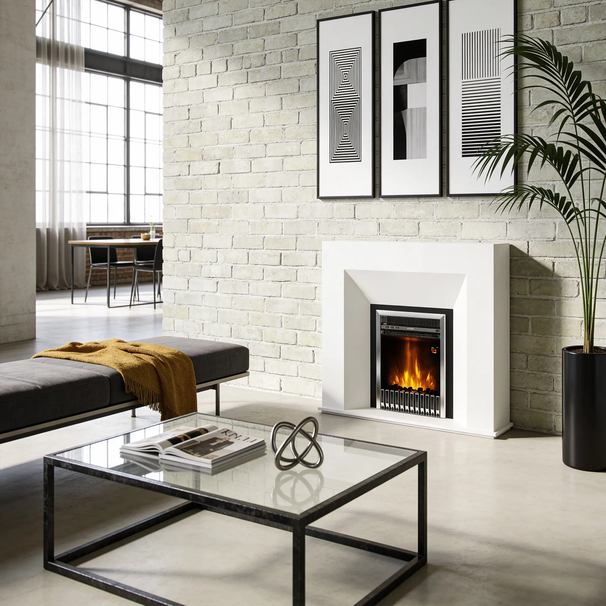 Semineu Art Flame Nova Flame & Gala Silver (White) - 4