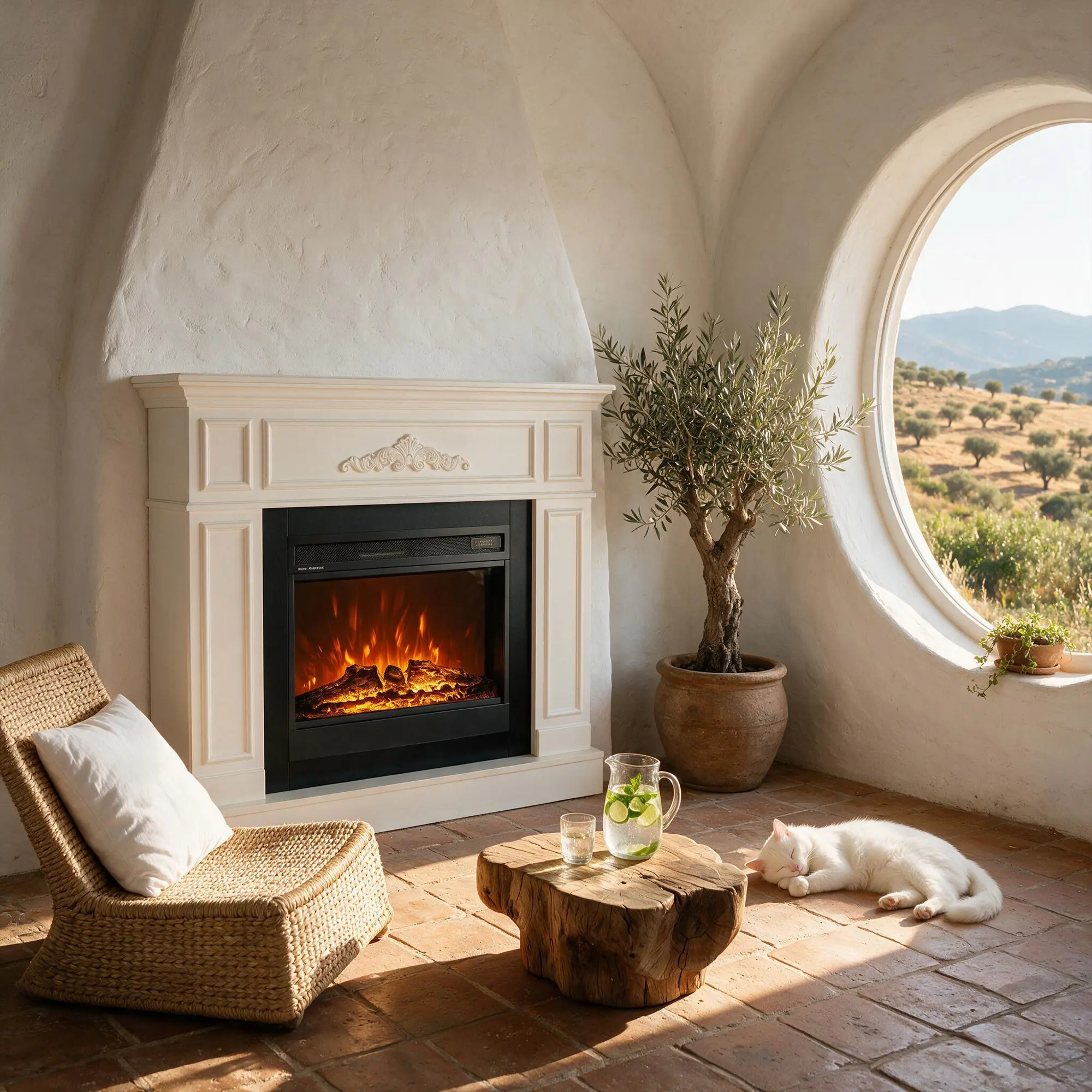 Semineu Art Flame Ornato & Mirabella (Ivory) - 6