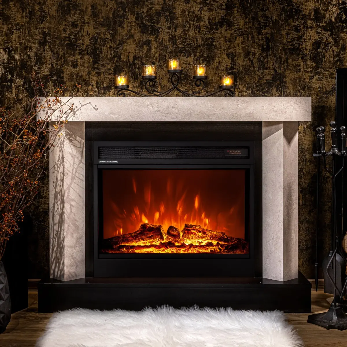 Каминокомплект Art Flame Palermo & Mirabella (Beige/Black) - 6