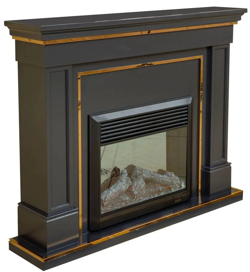 Каминокомплект Art Flame Premium Caesar VA006 (Black/Gold)