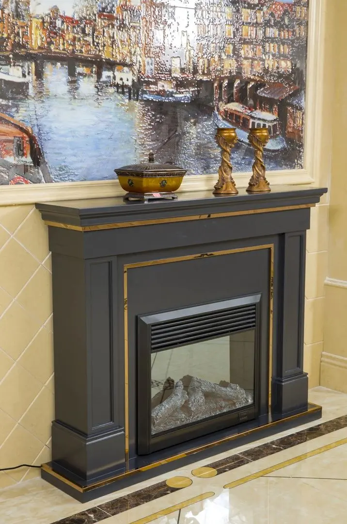 Каминокомплект Art Flame Premium Caesar VA006 (Black/Gold)