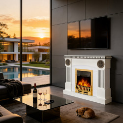 Semineu Art Flame Prometeu & Galileo Gold (White) Thumb