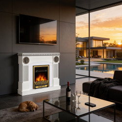 Semineu Art Flame Prometeu & Meridian (White) Thumb