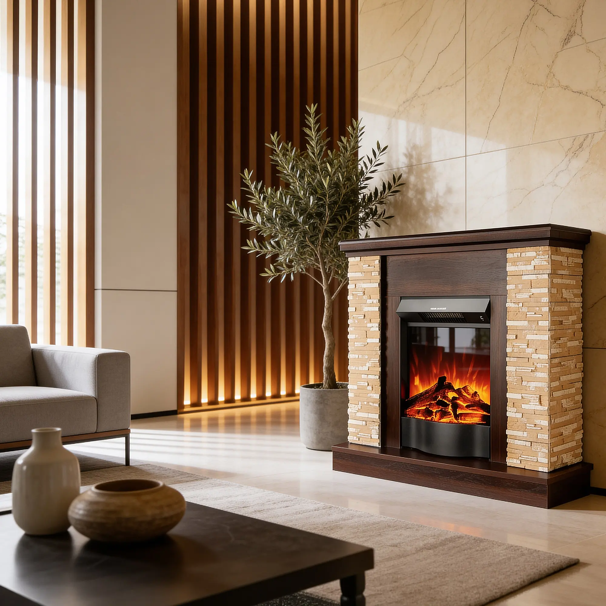 Semineu Art Flame Rock & Corsica (Dark Nut) - 6