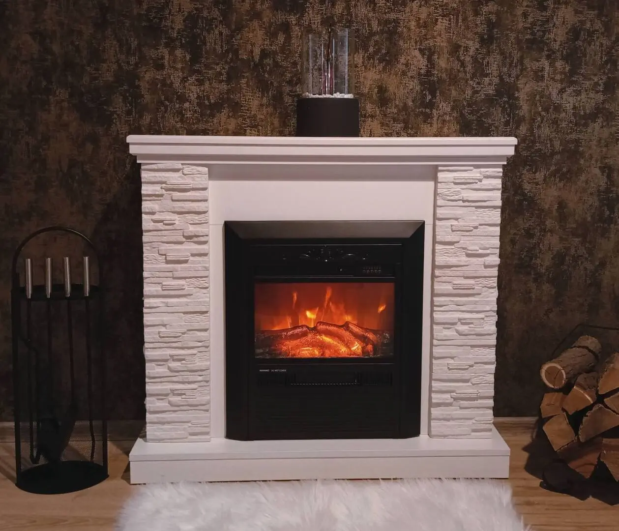 Semineu Art Flame Rock & Cristina (White)