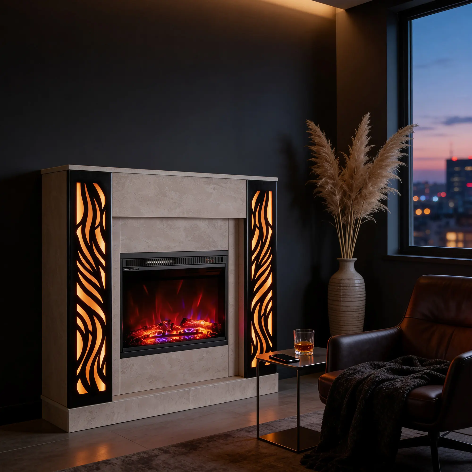 Semineu Art Flame Steeluxe & Lorance Color (Beige/Black) - 7