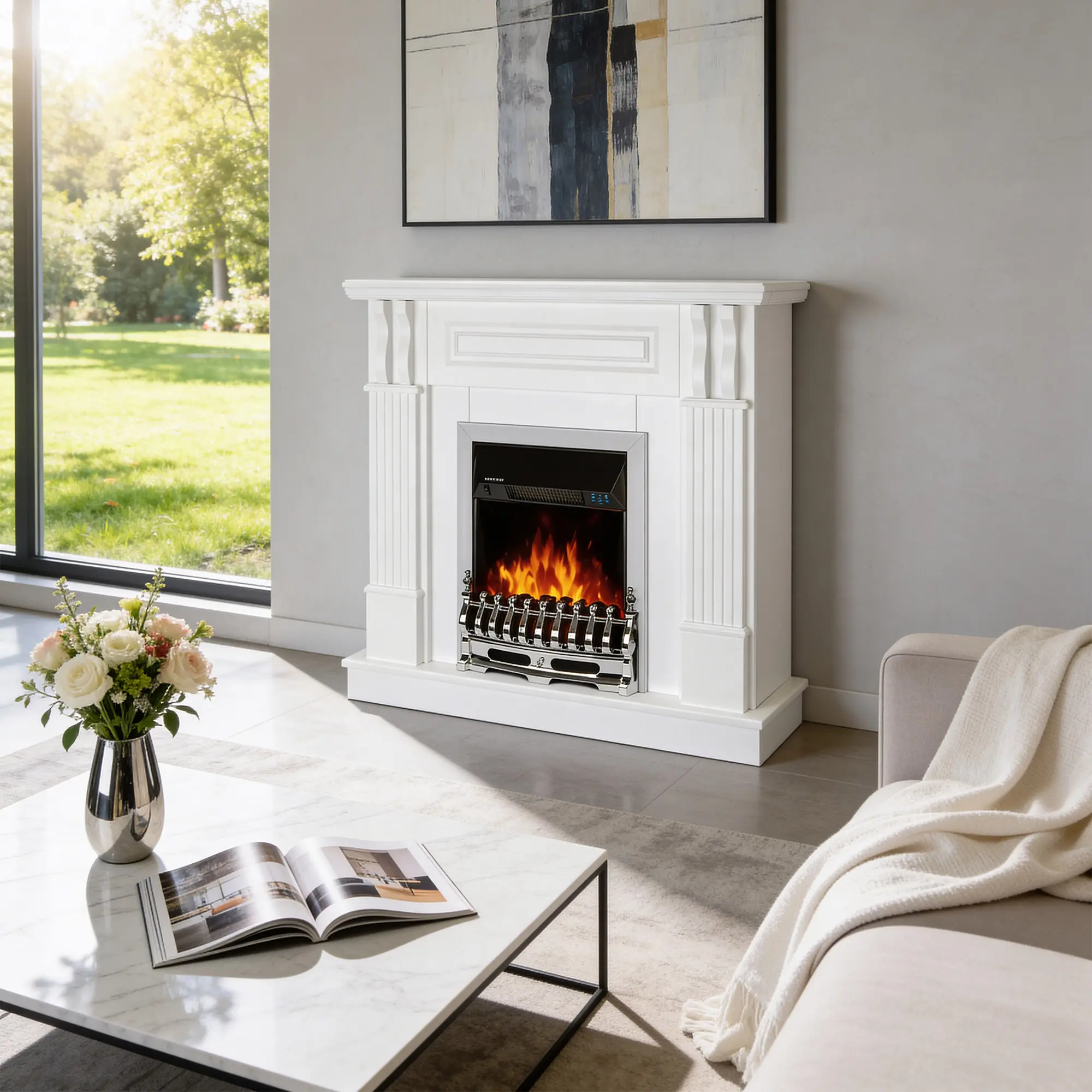 Каминокомплект Art Flame Veronix & Galileo Silver (White) - 5