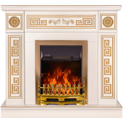Каминокомплект Art Flame Versailles & Galileo Gold (Ivory/Gold)