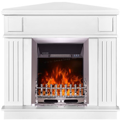 Semineu de colt Art Flame Marina & Galileo Silver (White)