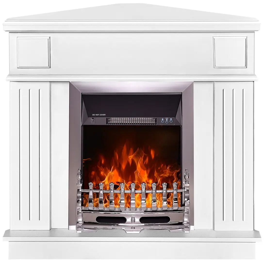Semineu de colt Art Flame Marina & Galileo Silver (White)